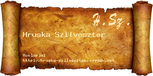 Hruska Szilveszter névjegykártya